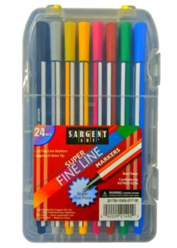 Markers Assorted Colours - Fine Line 24pc