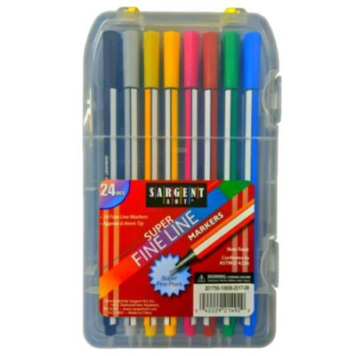 Markers Assorted Colours - Fine Line 24pc